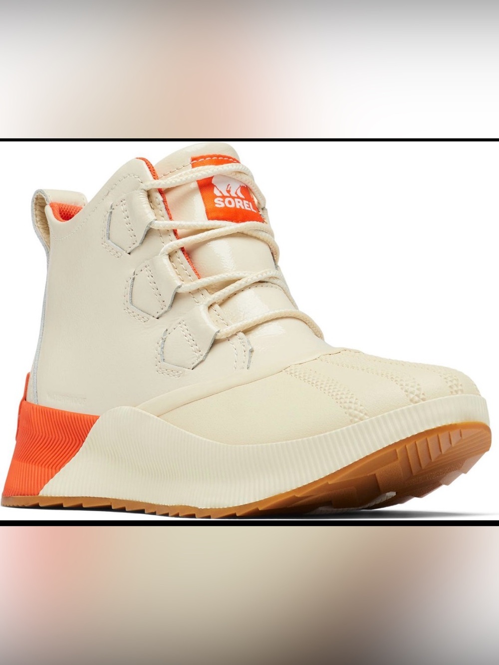 Sorel Cream and Orange Women's Ankle Boots